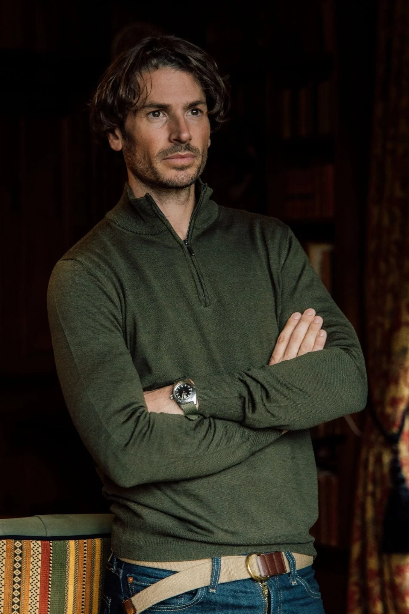 Auld Stock Merino Quarter Zip Jumper