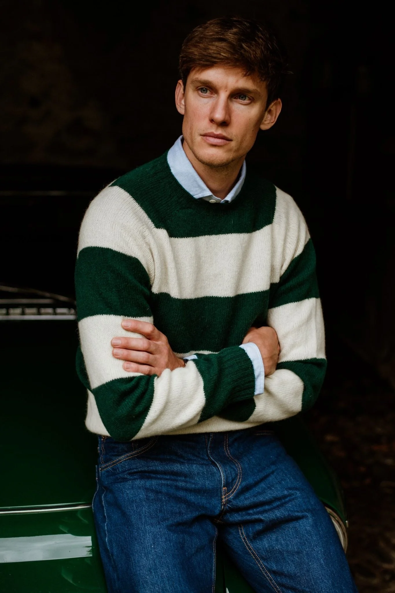 Auld Stock Shetland Stripe Crew Jumper
