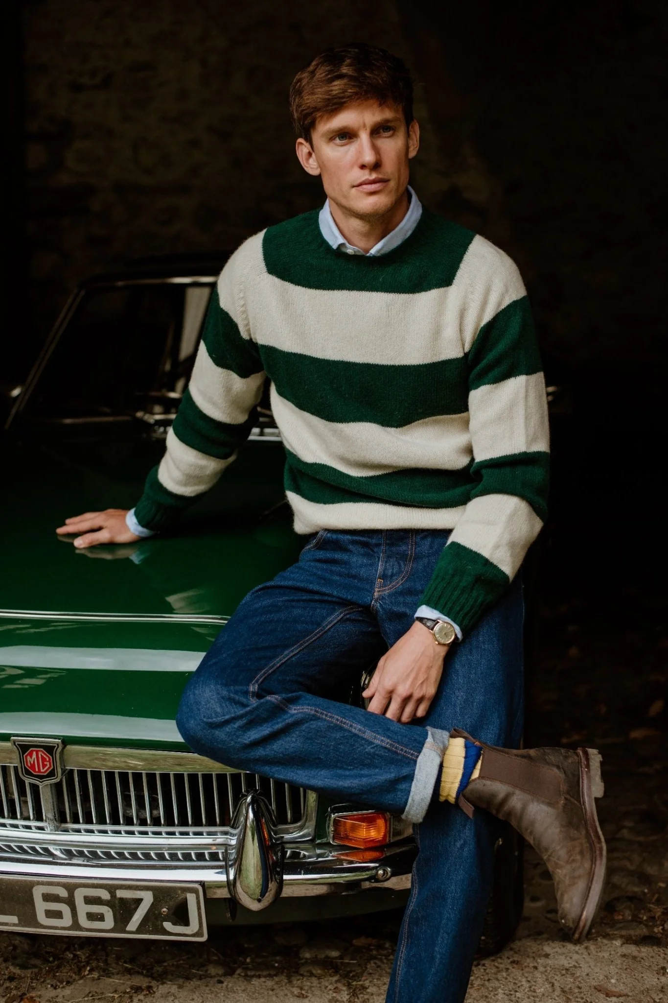 Auld Stock Shetland Stripe Crew Jumper - Image 4