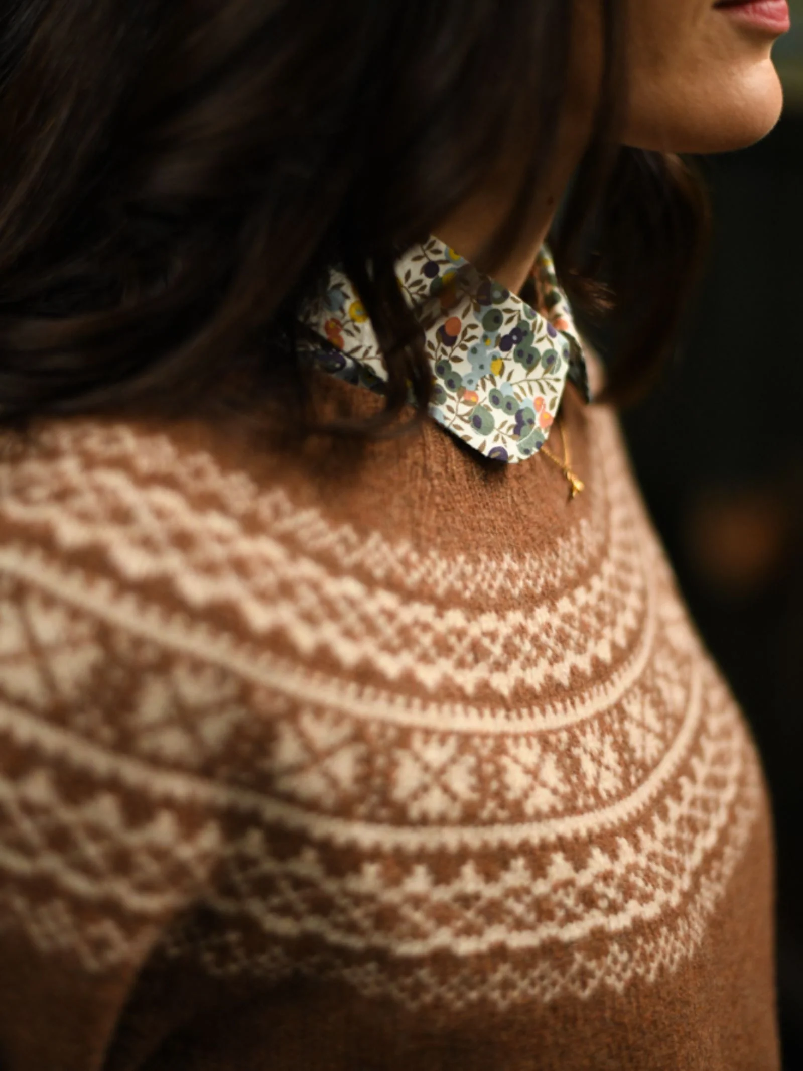 Auld Stock Two-Colour Fairisle Yoke Jumper - Image 2
