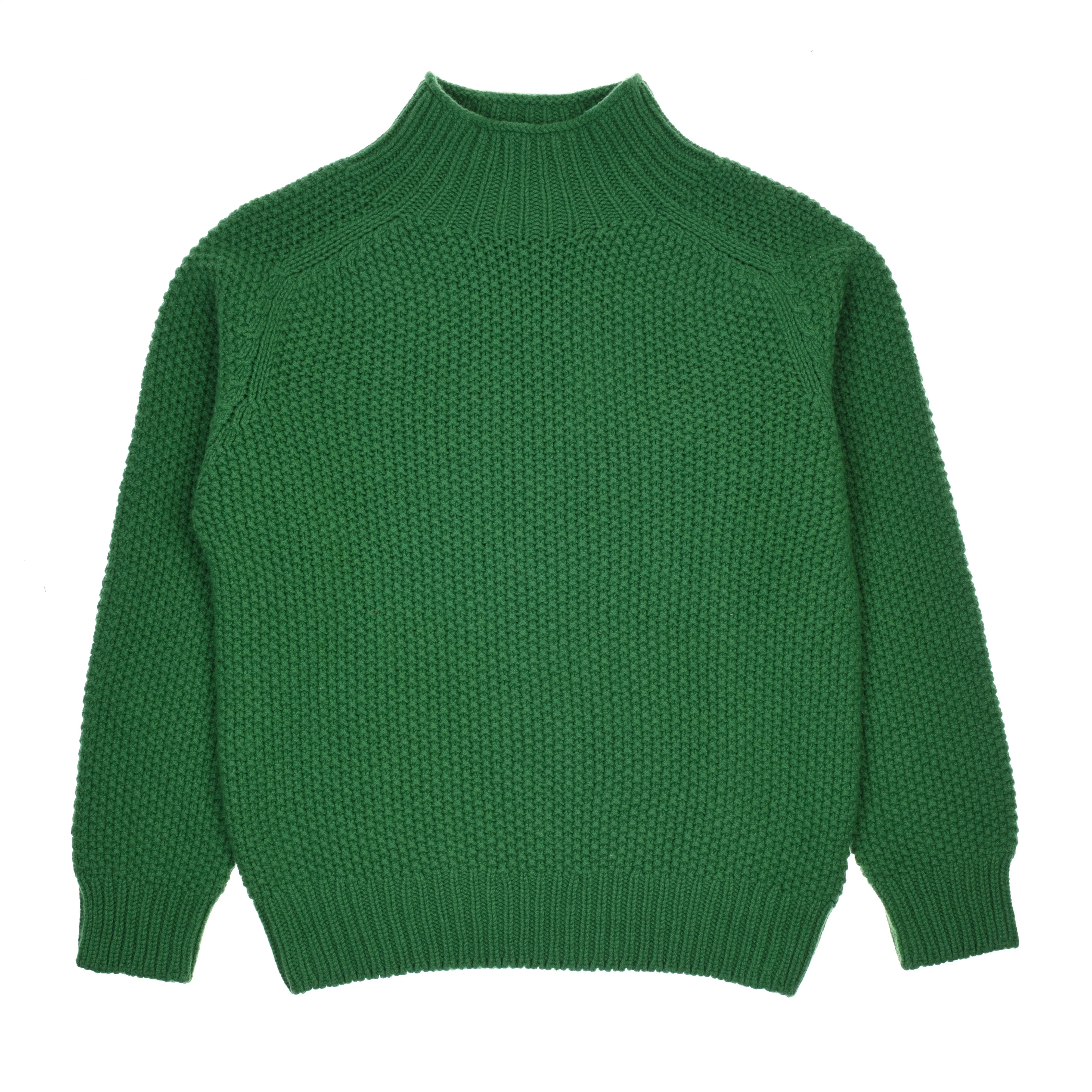 Auld Stock Chunky Moss Stitch Polo Jumper - Image 4