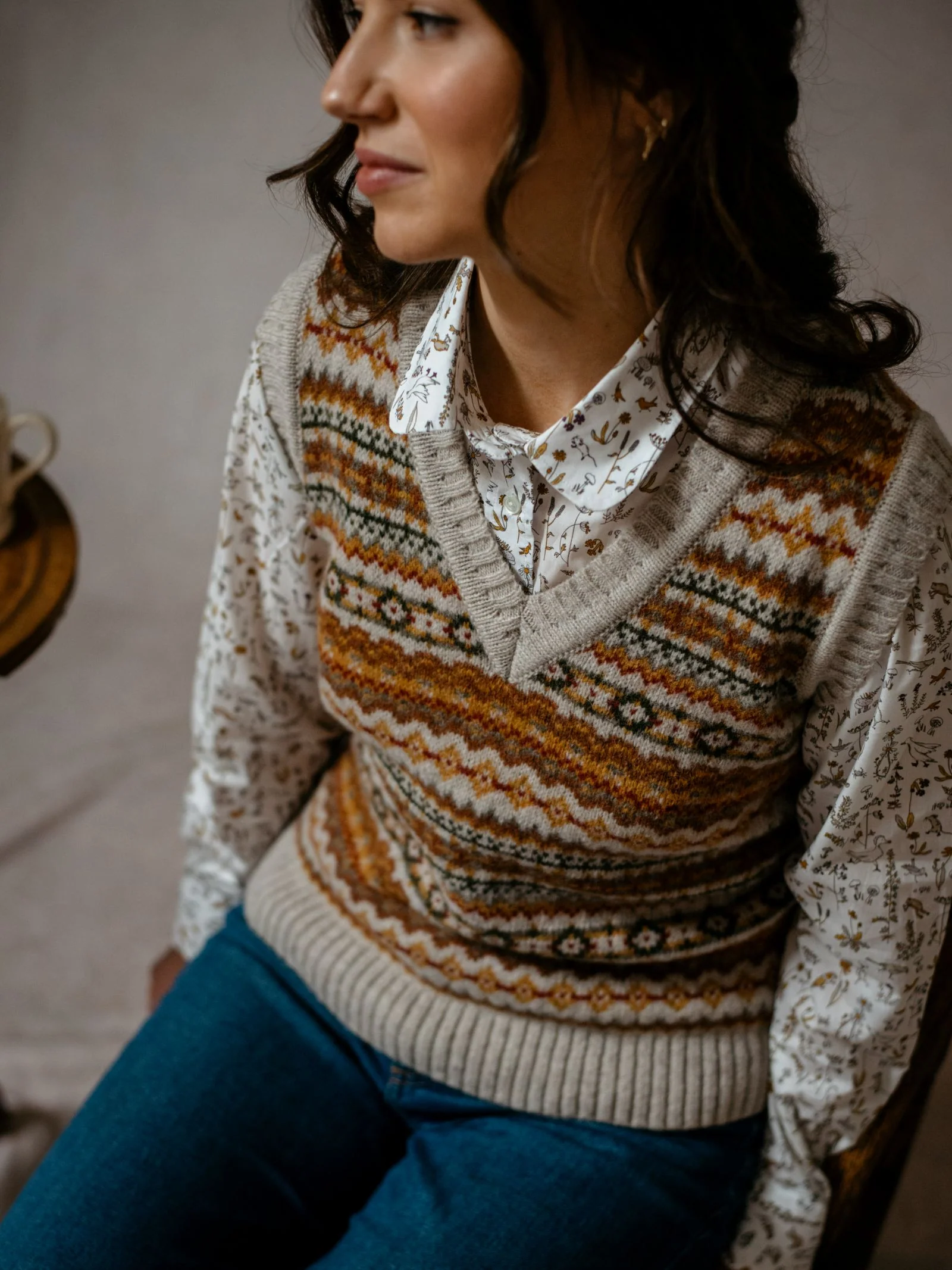 Auld Stock Fairisle V-Neck Tank - Image 3