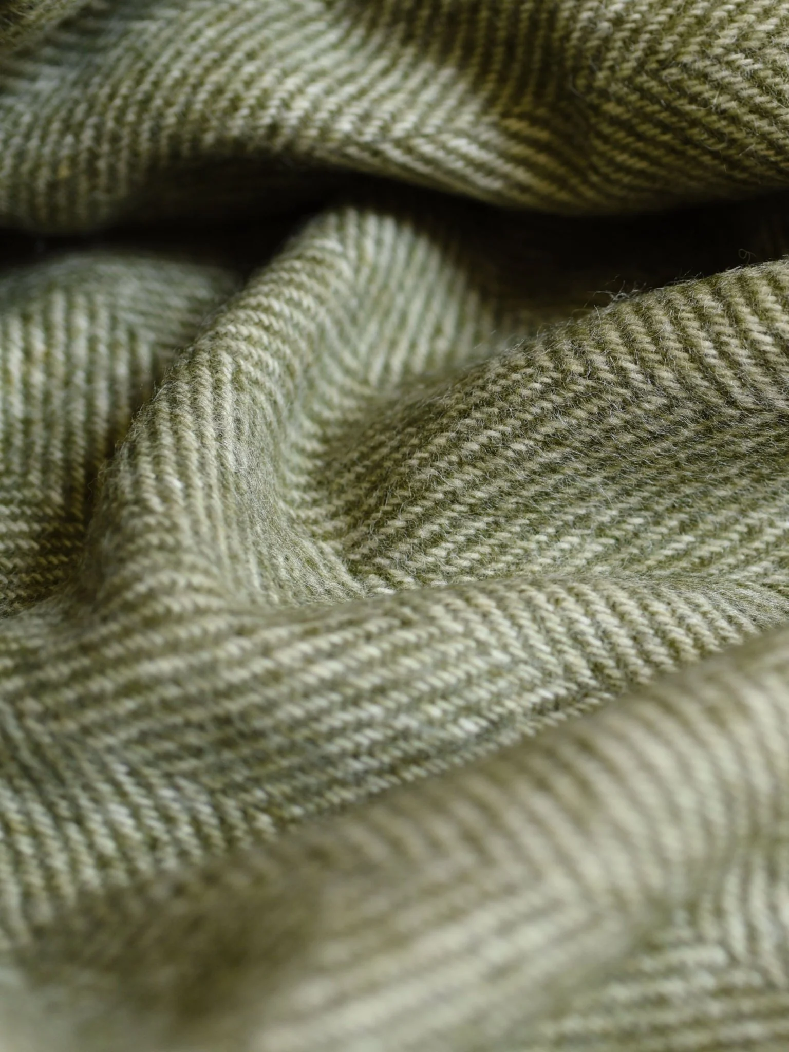 British Wool Green Throw
