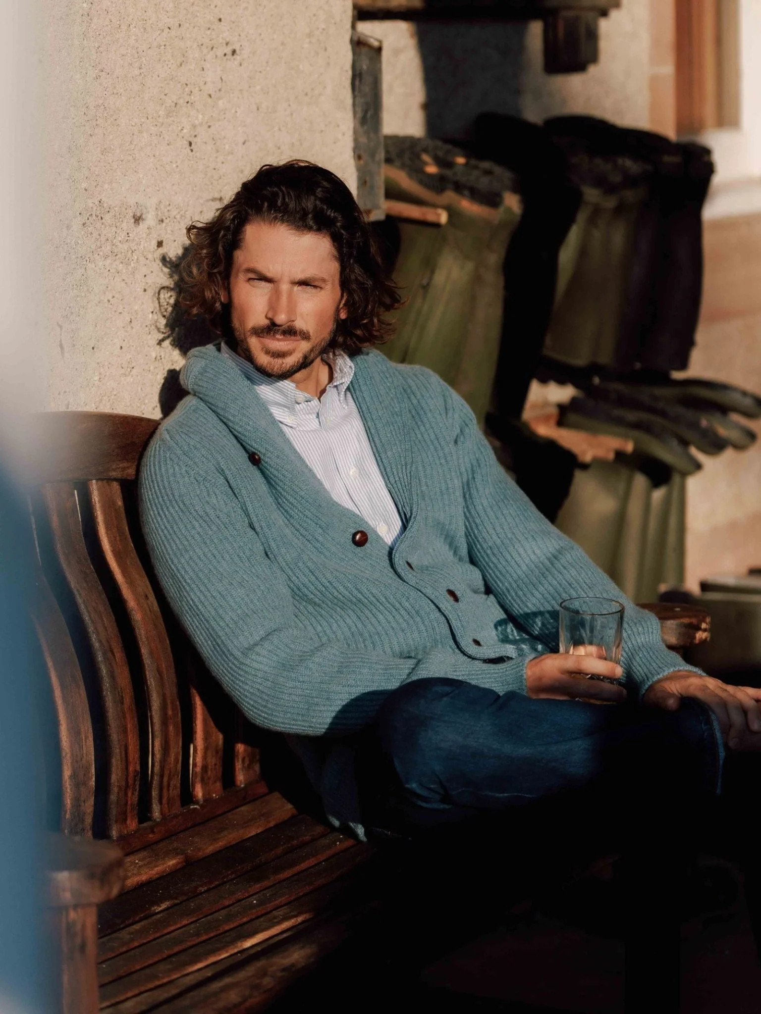 Cashmere Shawl Collar Cardigan - Image 3