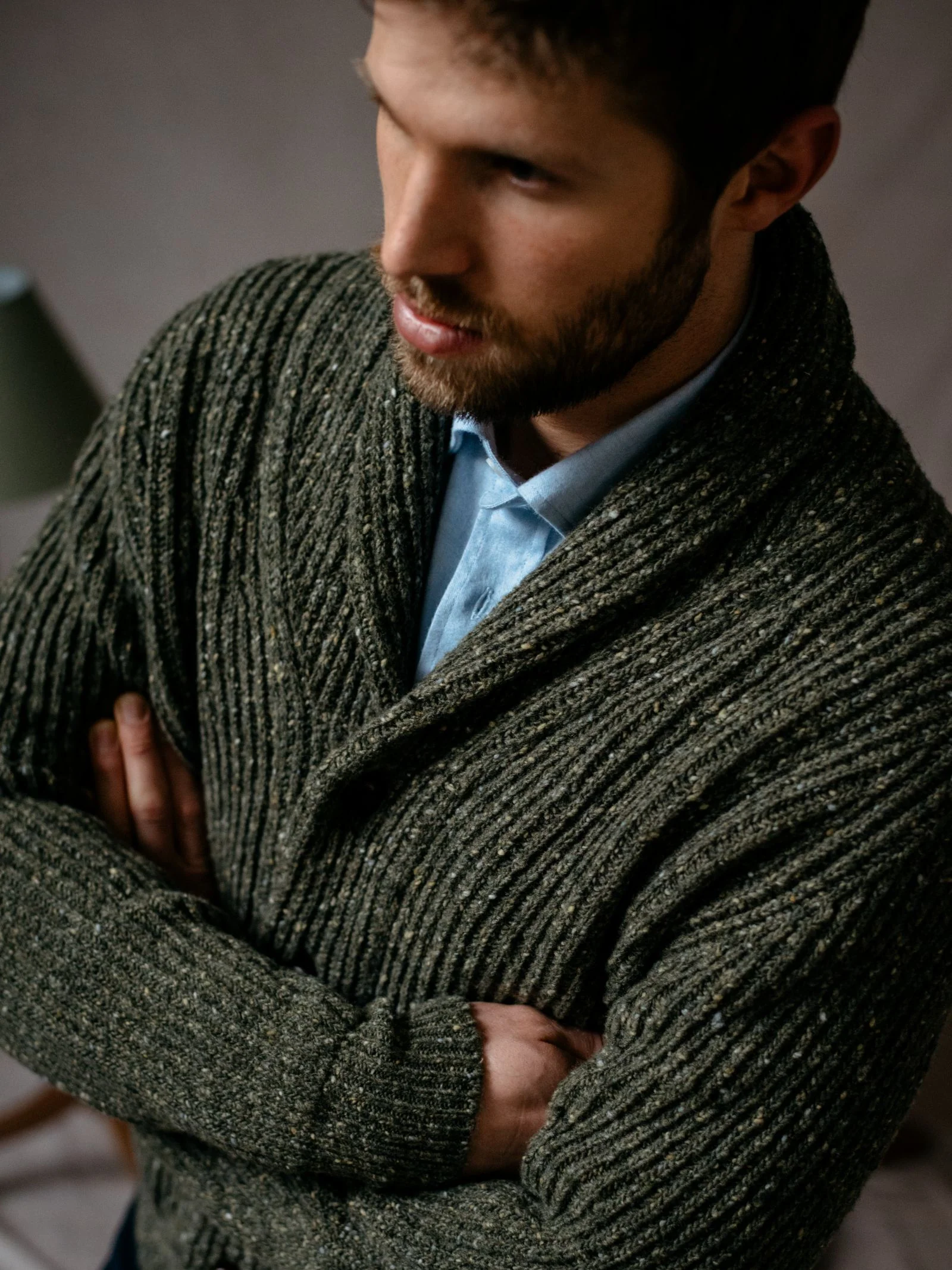 Donegal Lambswool Shawl Collar Cardigan - Image 4