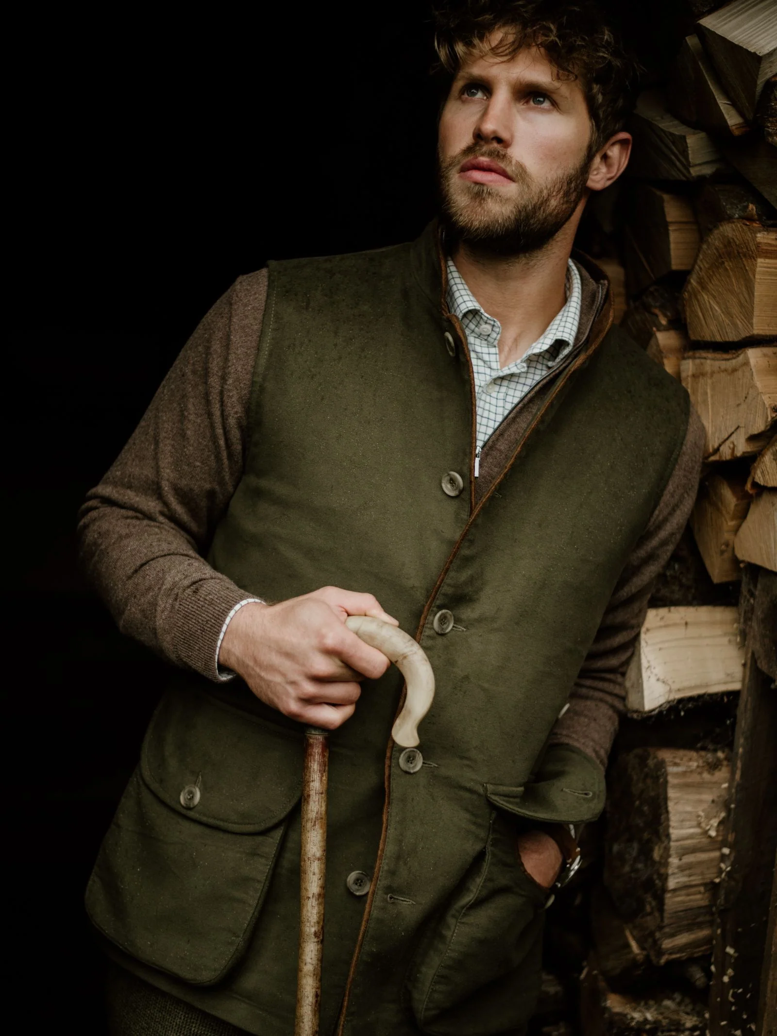 Auld Stock Field Nehru Gilet