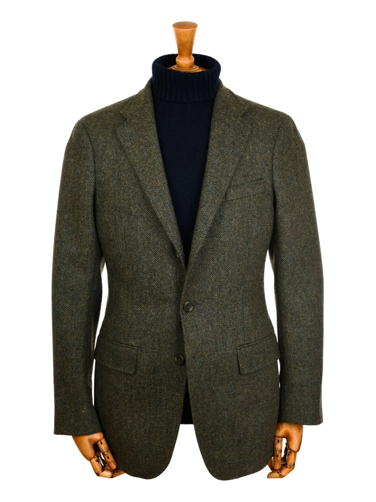 Auld Stock Green Herringbone House Jacket
