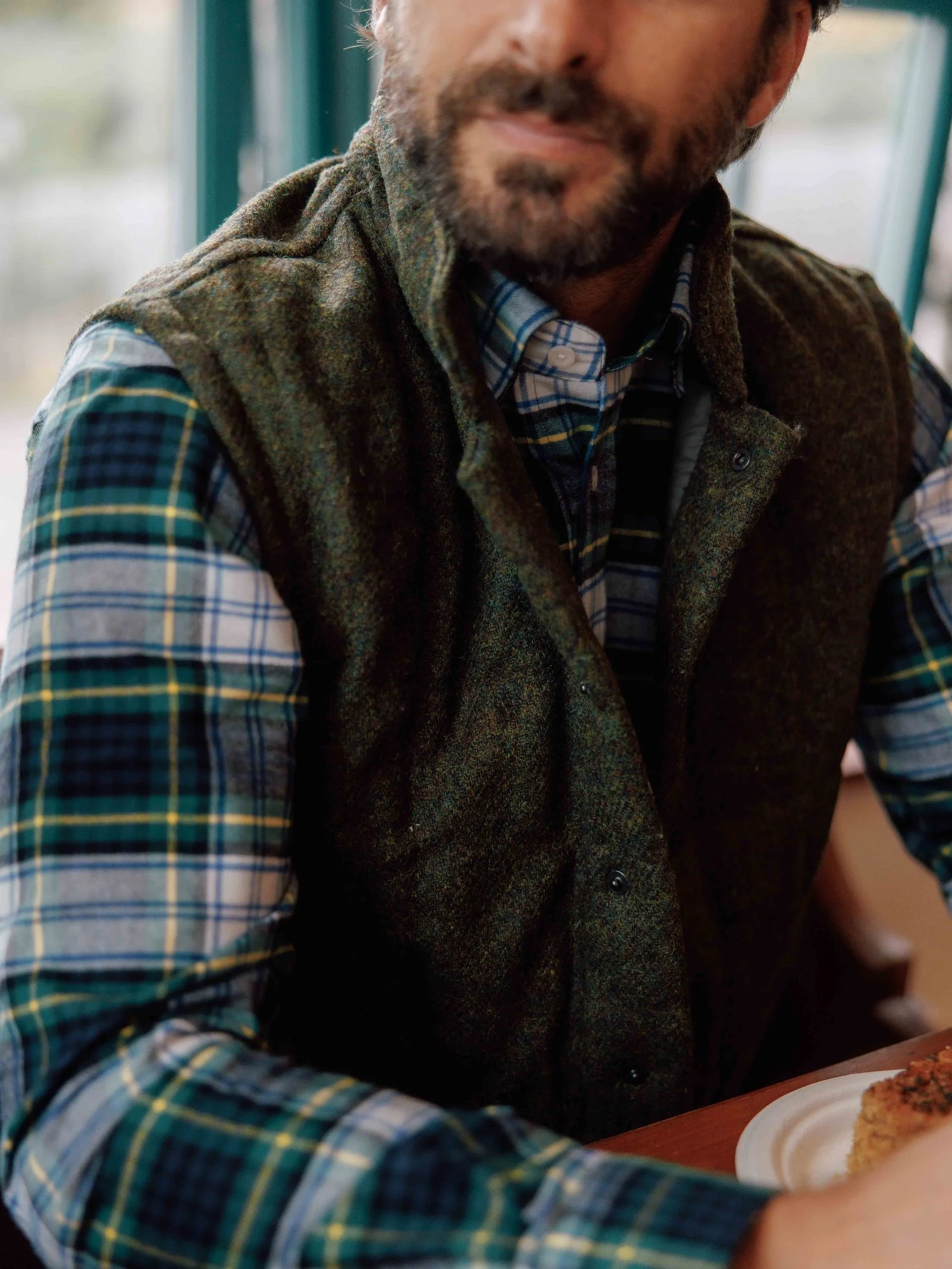 Auld Stock Harris Tweed Quilted Gilet - Image 2