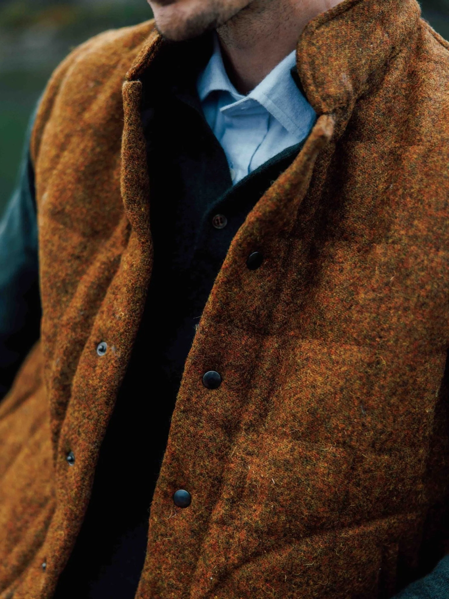 Auld Stock Harris Tweed Quilted Gilet - Image 6