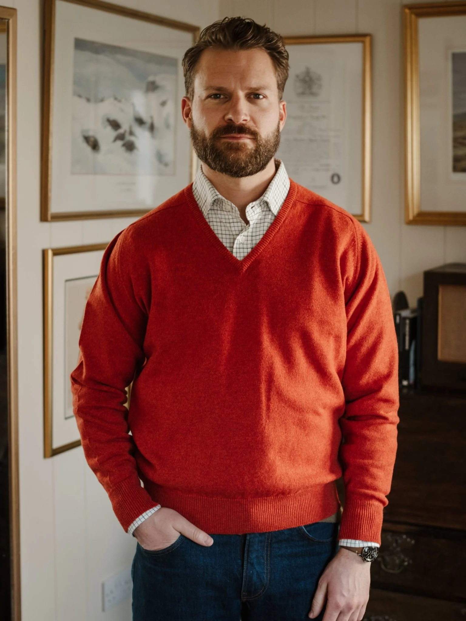 Lambswool V-Neck Jumper - Image 7