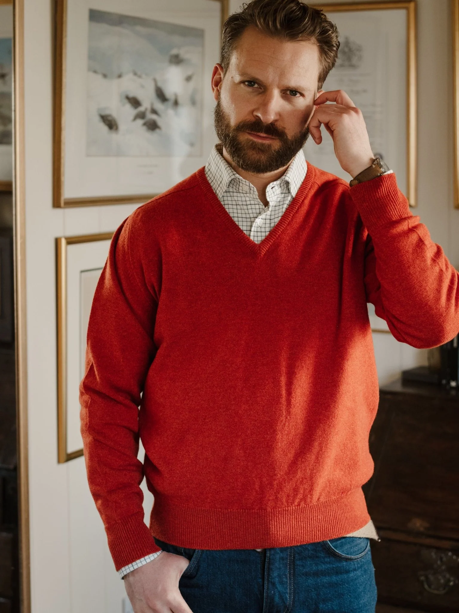 Lambswool V-Neck Jumper - Image 8