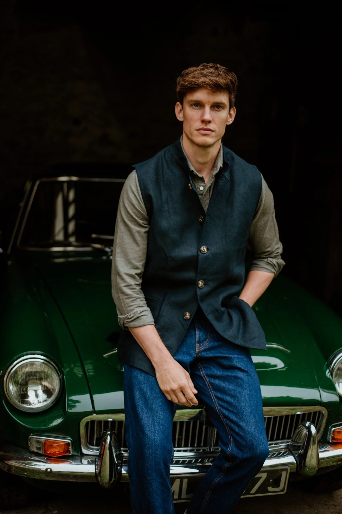 Linen Nehru Gilet - Image 2