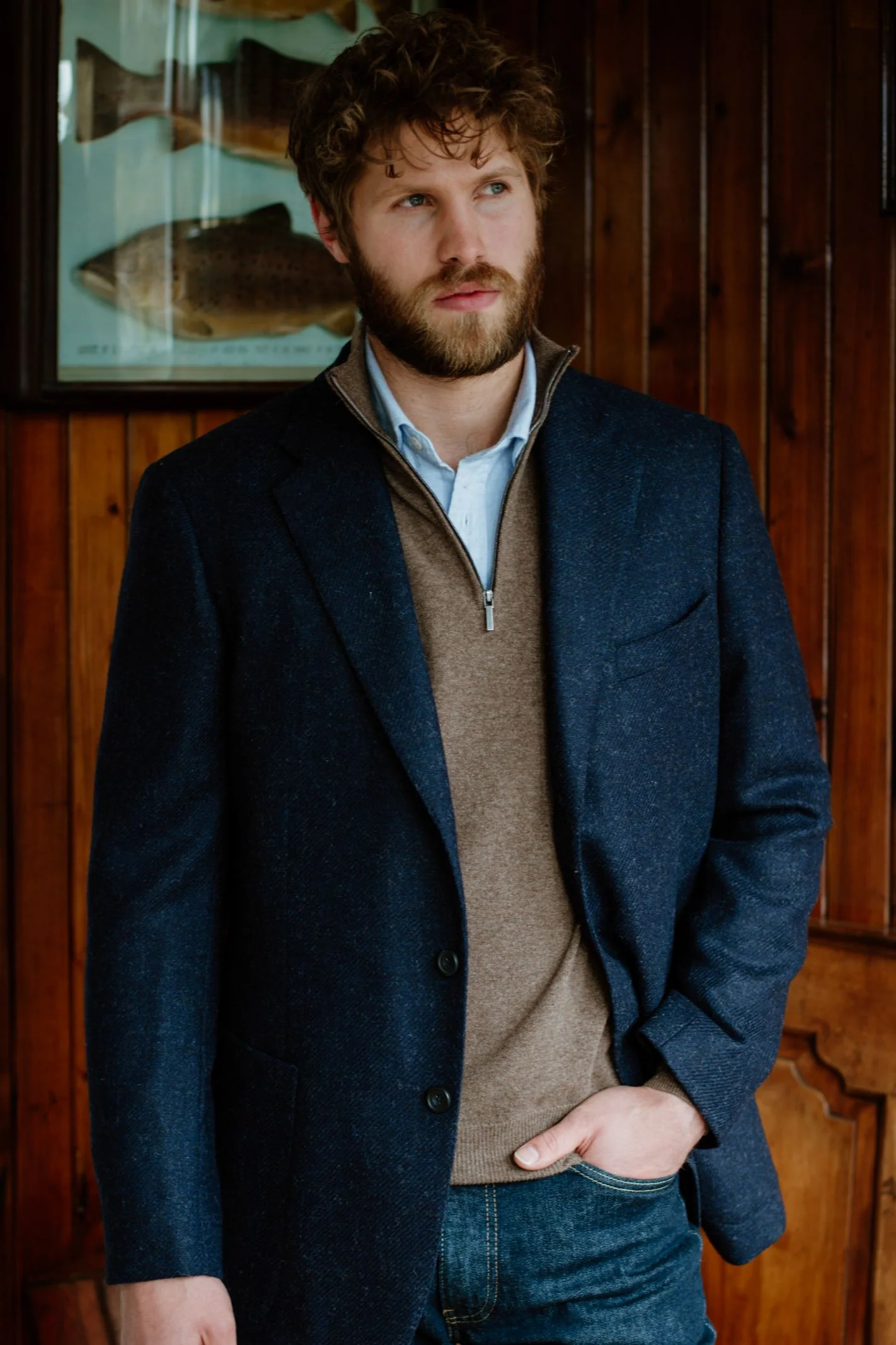 Merino & Cashmere Quarter Zip Jumper - Image 4