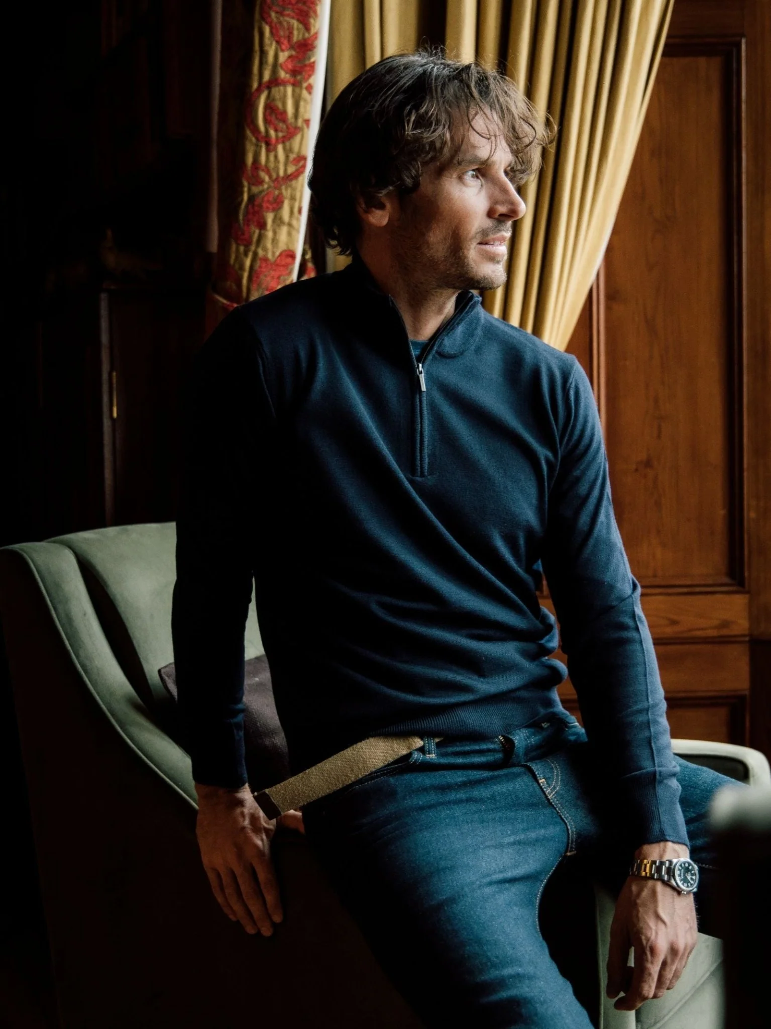 Merino & Cashmere Quarter Zip Jumper - Image 6