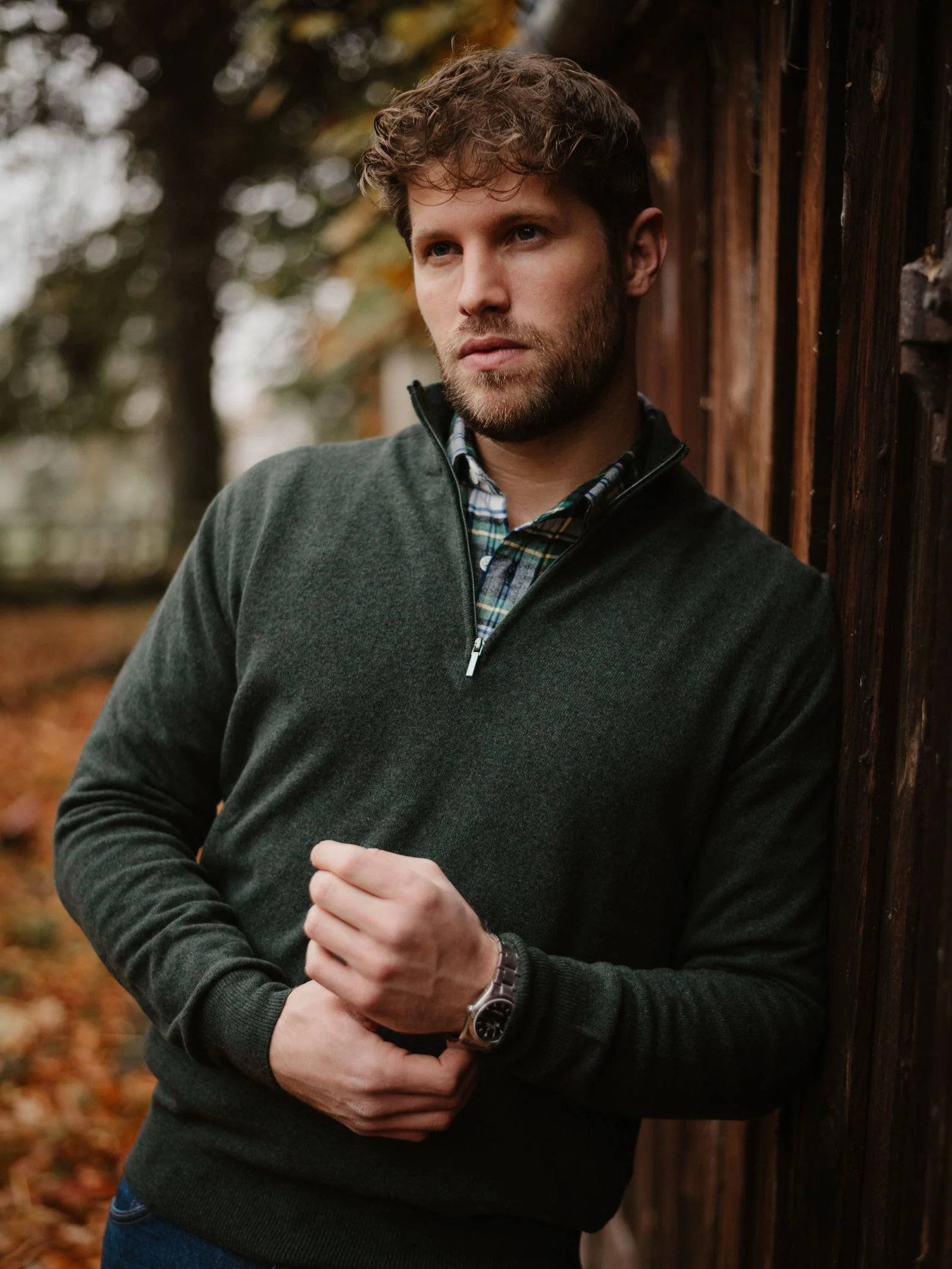 Merino & Cashmere Quarter Zip Jumper - Image 8