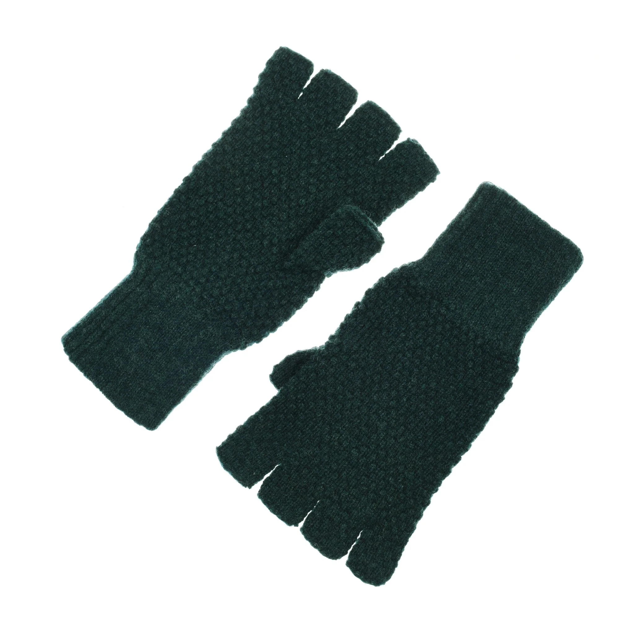 Moss Stitch Half-Finger Gloves - Image 2