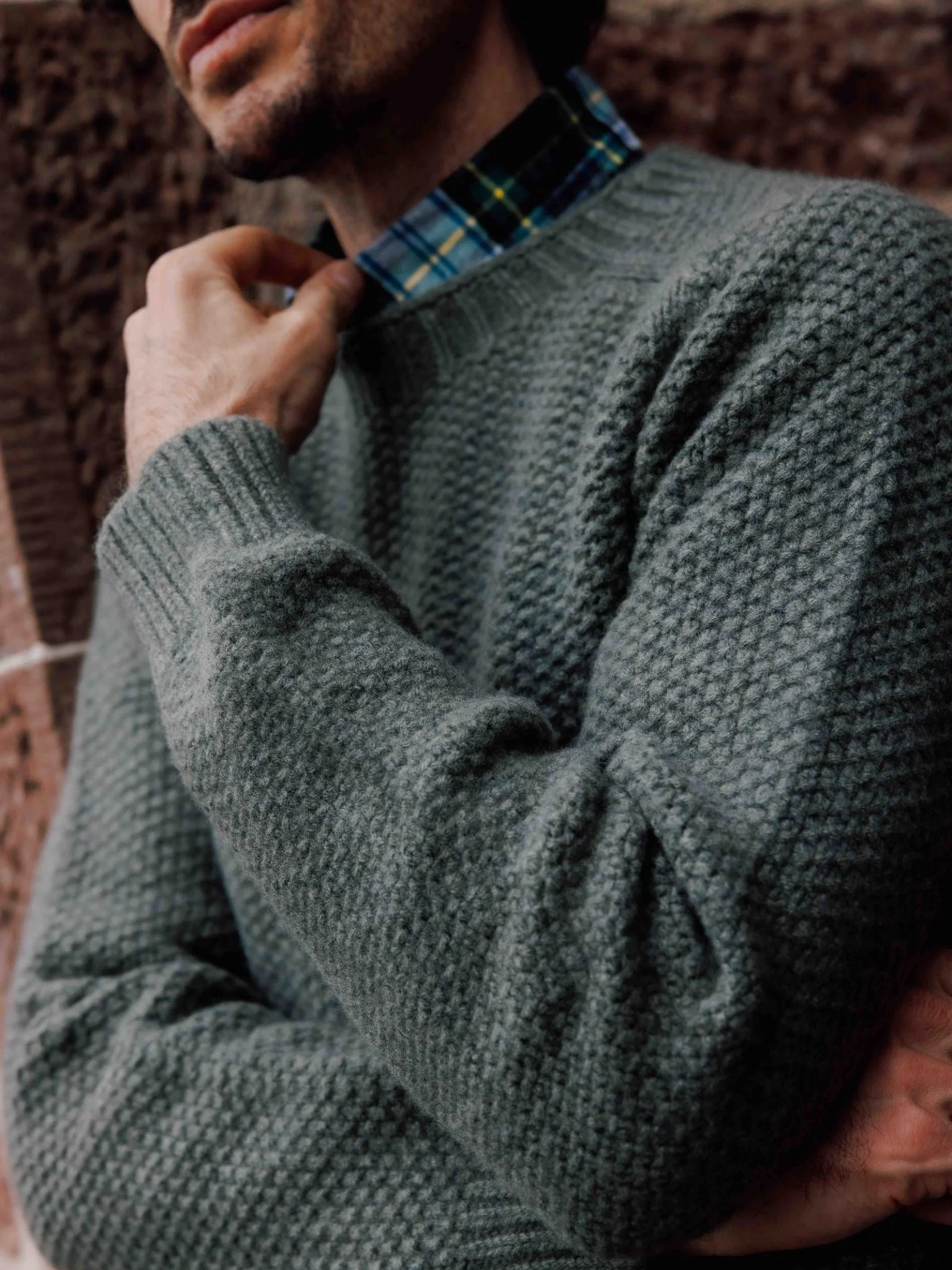 Auld Stock Moss Stitch Jumper - Image 5