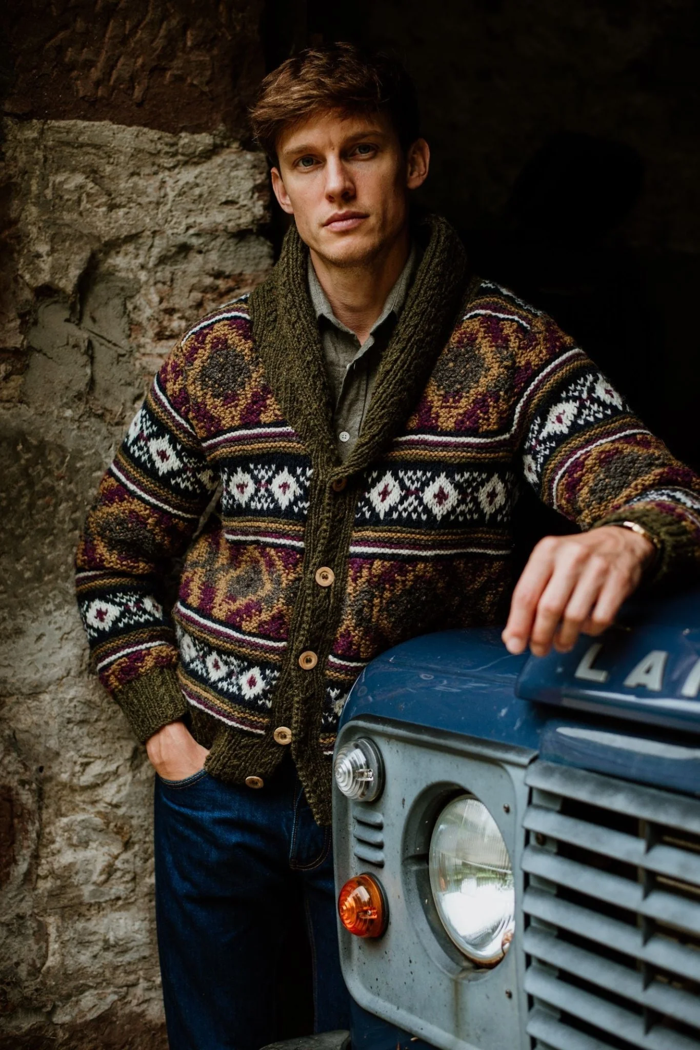 Navajo Shawl Collar Cardigan - Image 2