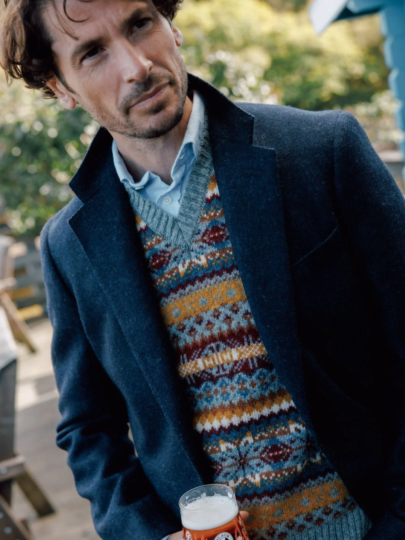 Navy Twill House Jacket - Image 2