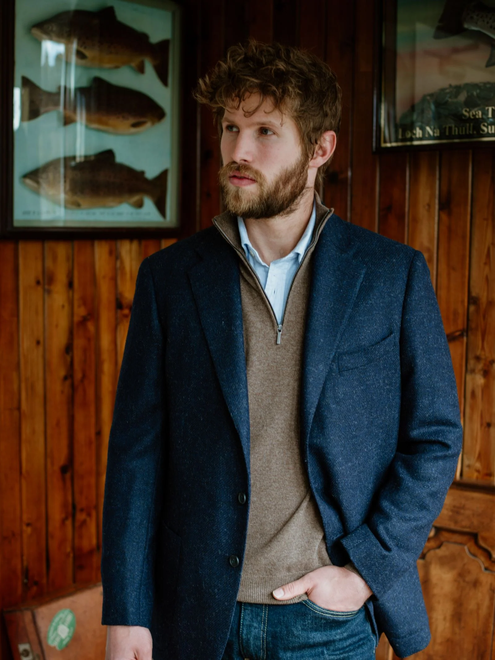 Navy Twill House Jacket - Image 5