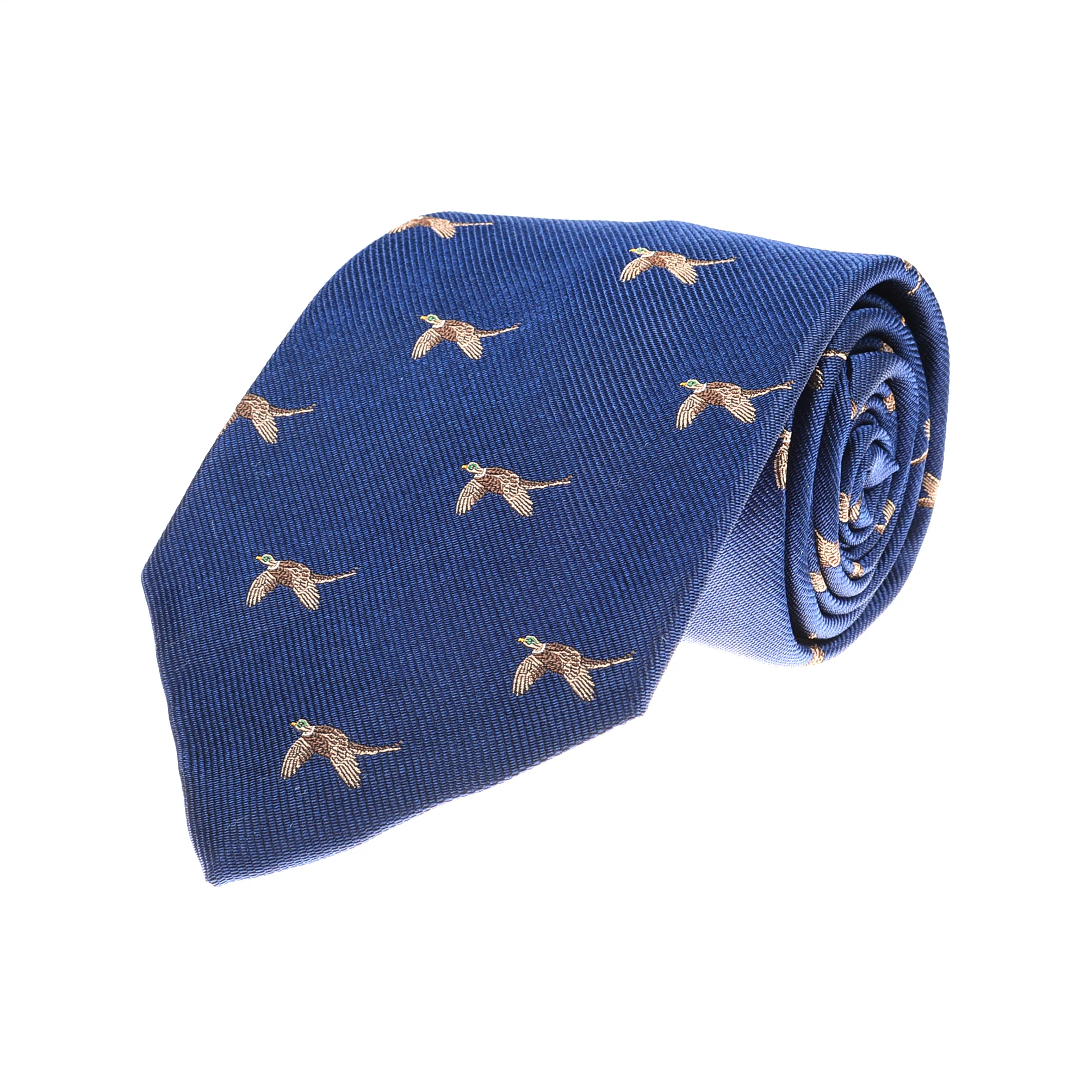 Pheasant Flying Silk Tie