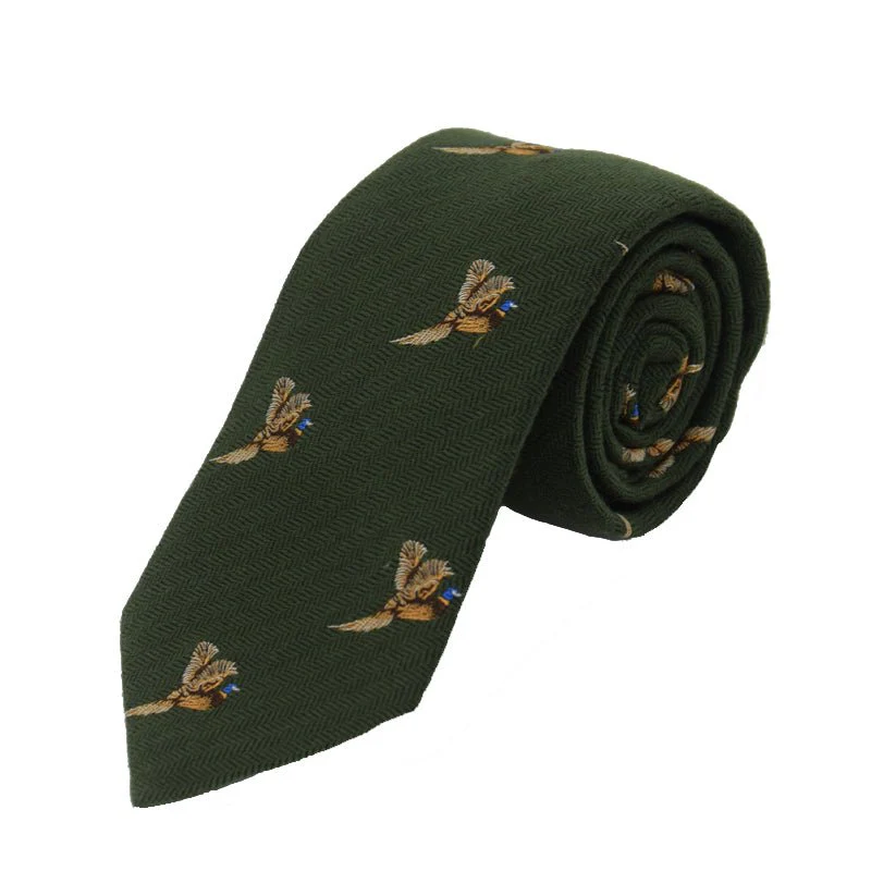 Pheasant In Flight Silk Tie - Image 2