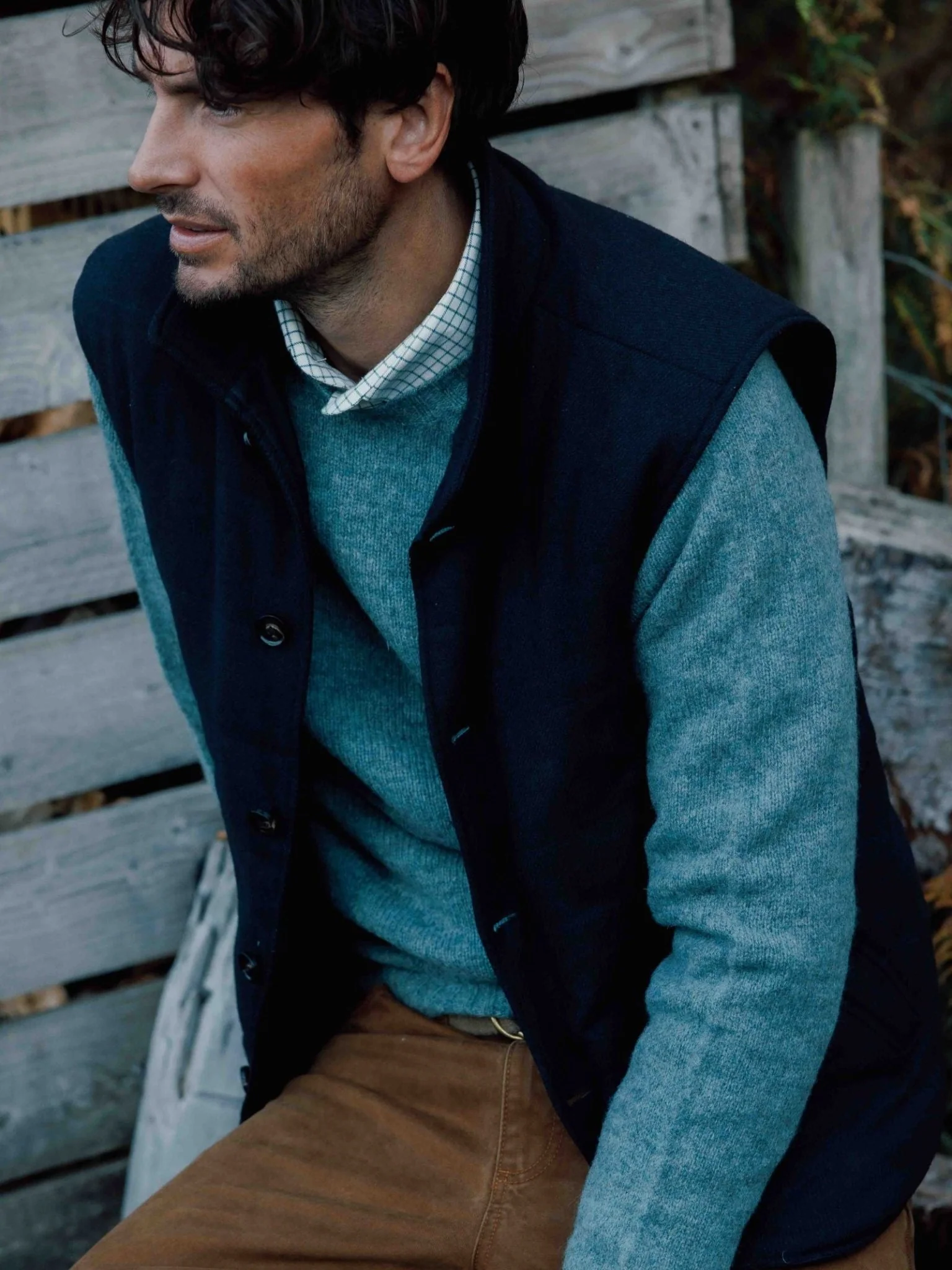 Quilted Tweed Buttoned Gilet - Image 3