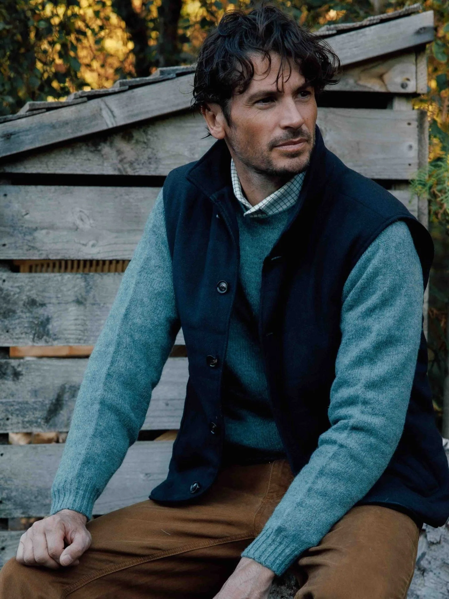 Quilted Tweed Buttoned Gilet - Image 4