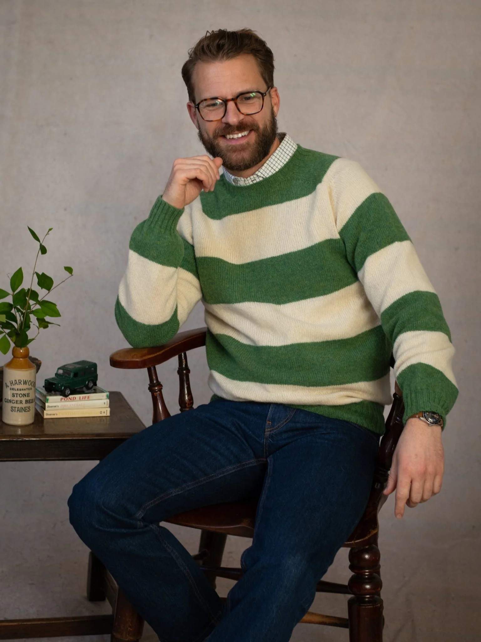 Shetland Stripe Crew Jumper - Image 5