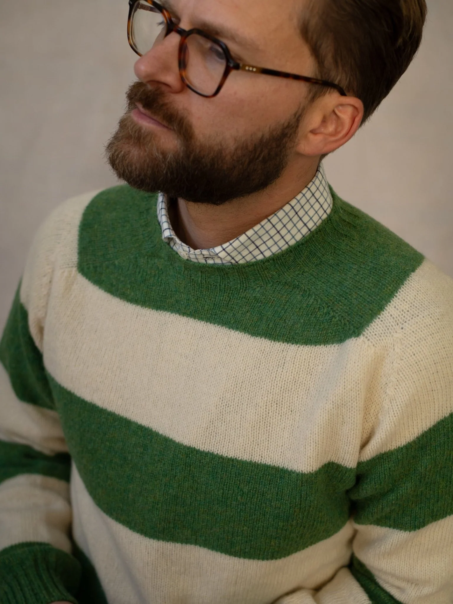 Shetland Stripe Crew Jumper - Image 7