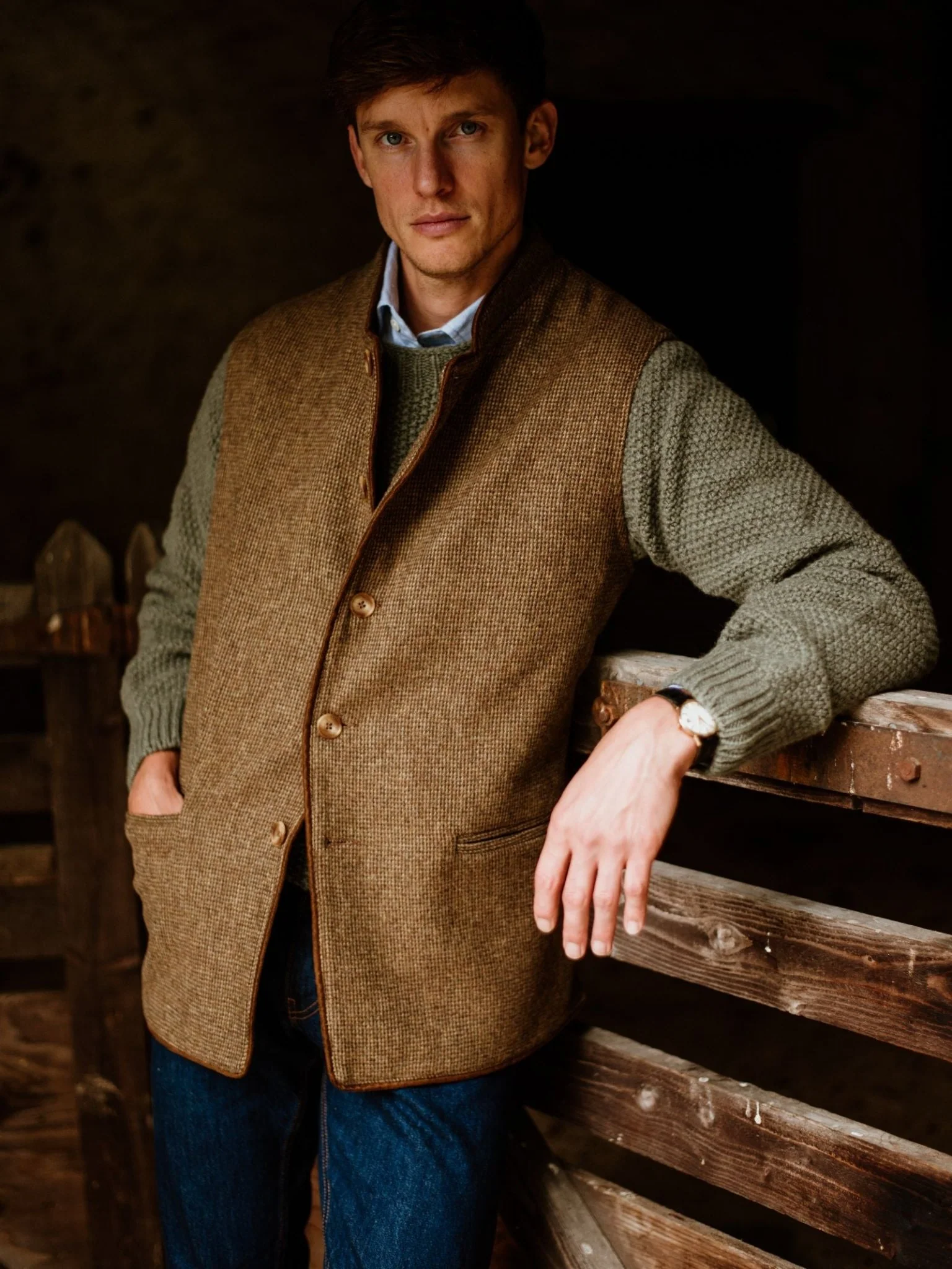 Tweed Nehru Gilet - Image 2