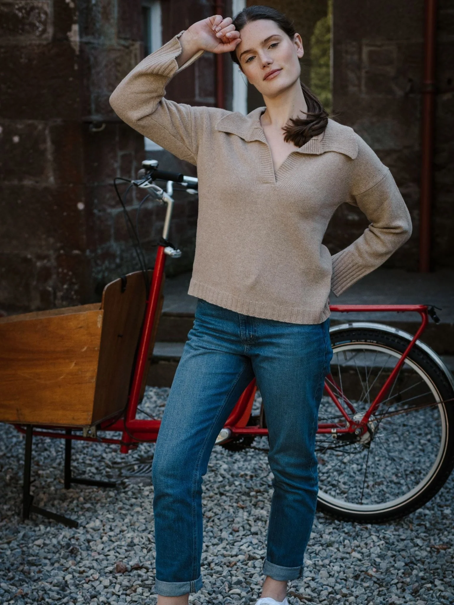 Merino Cashmere Shirt Neck Jumper - Image 2