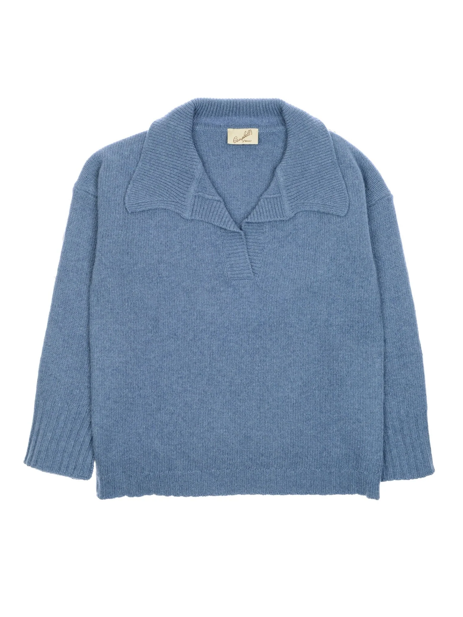 Merino Cashmere Shirt Neck Jumper - Image 3