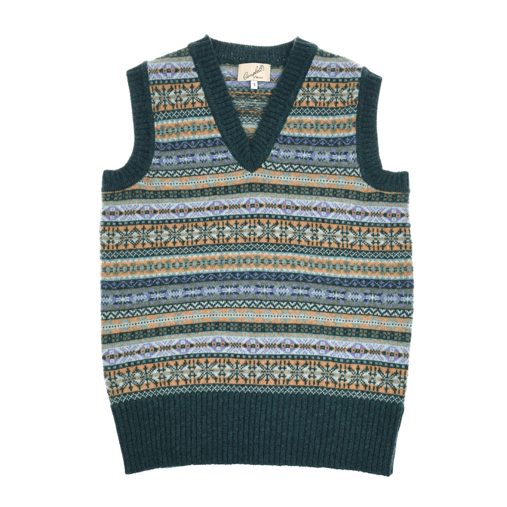 Auld Stock Cashmere V-Neck Fairisle Slipover - Image 3