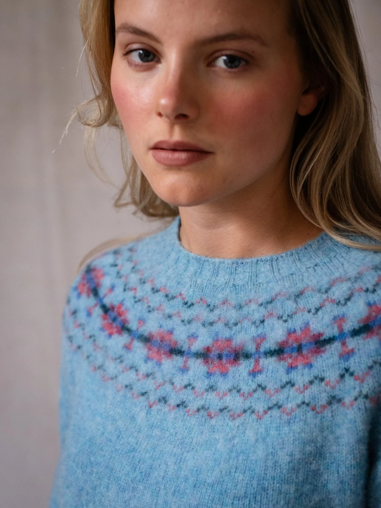 Shaggy Cropped Fairisle Crew Jumper - Image 3