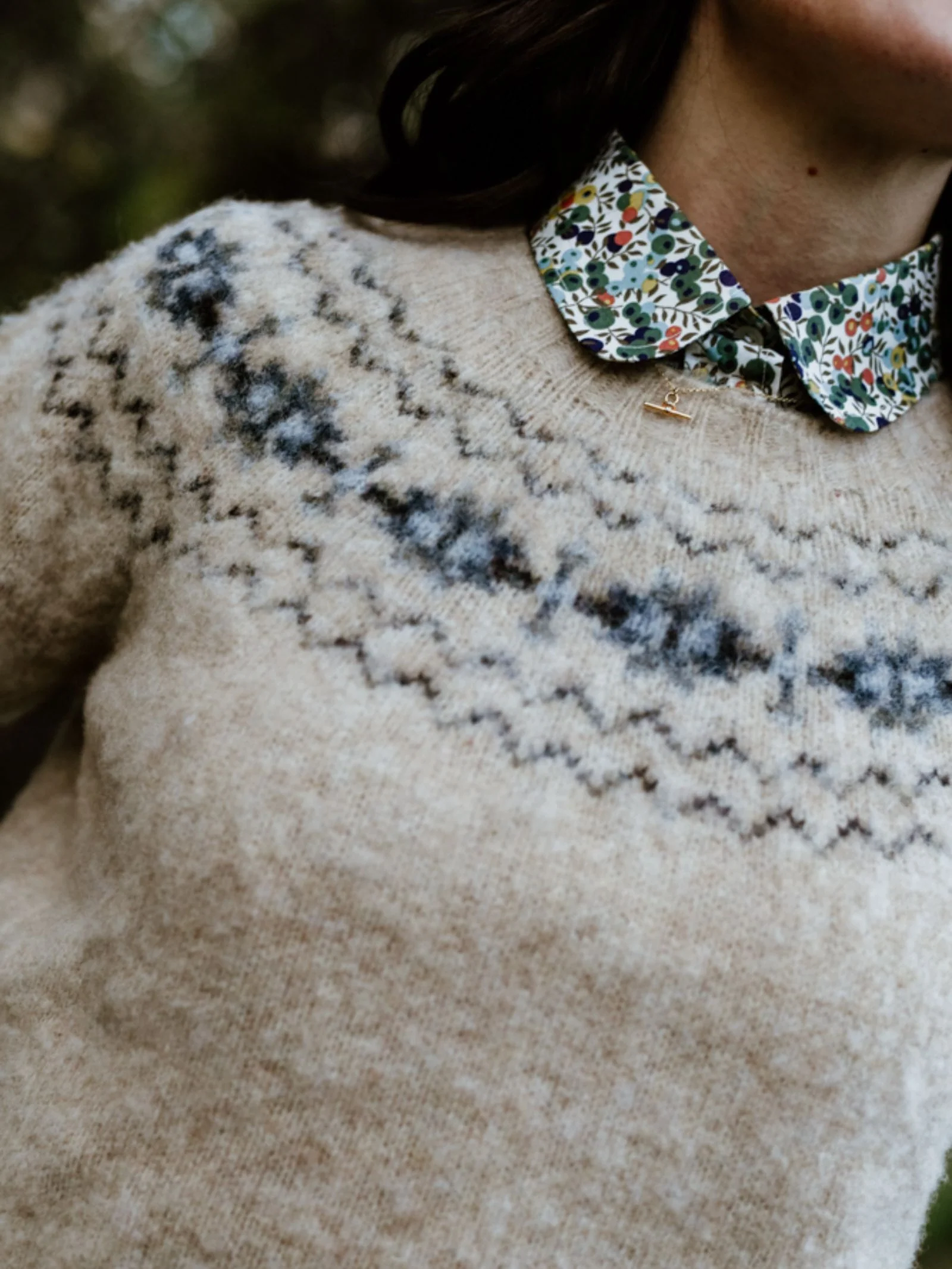 Shaggy Cropped Fairisle Crew Jumper - Image 7