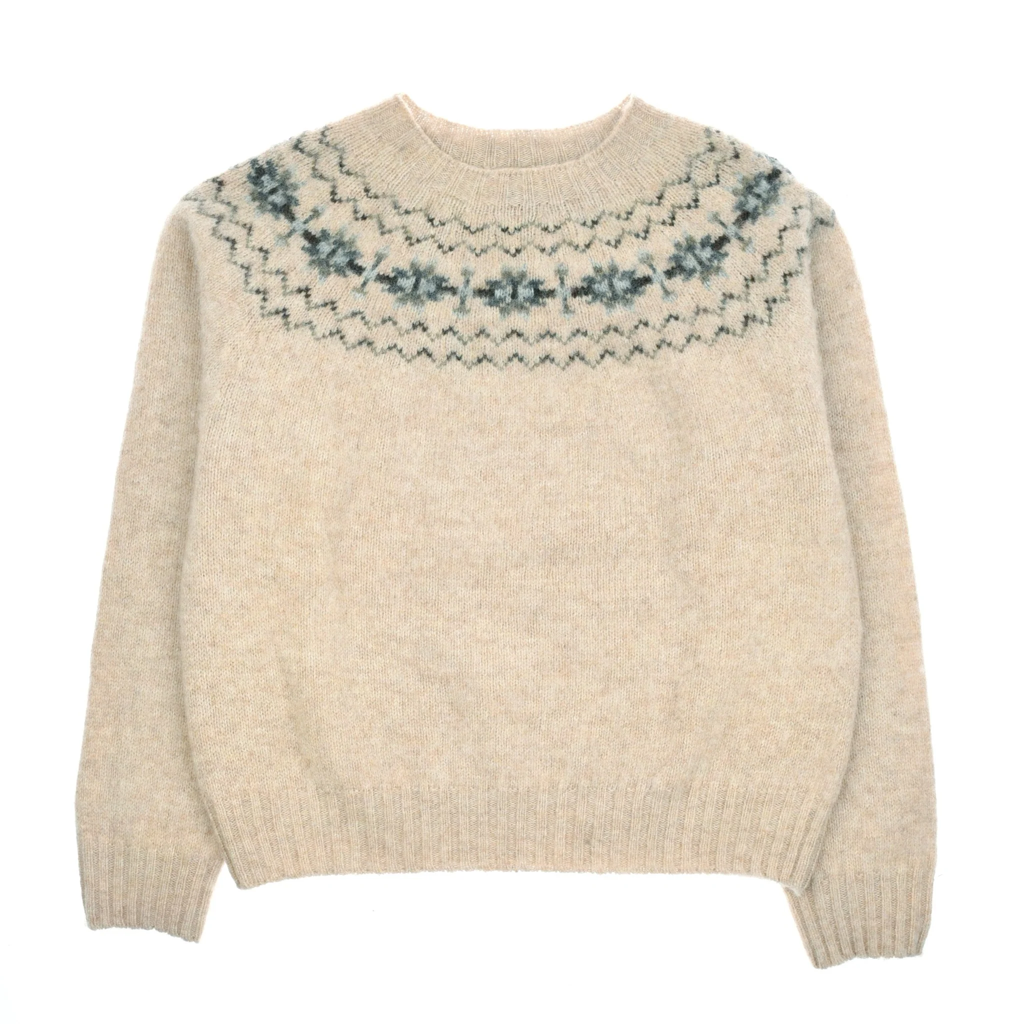 Shaggy Cropped Fairisle Crew Jumper - Image 8