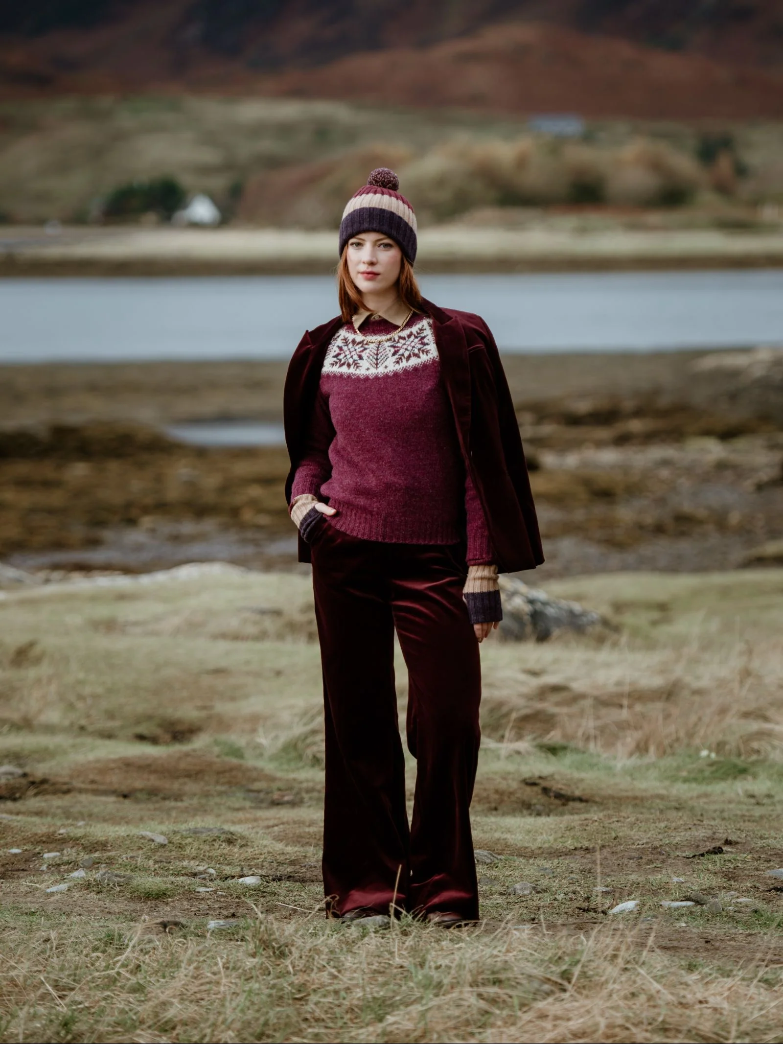 Auld Stock Lambswool Stripe Hat with Pom-Pom - Image 4