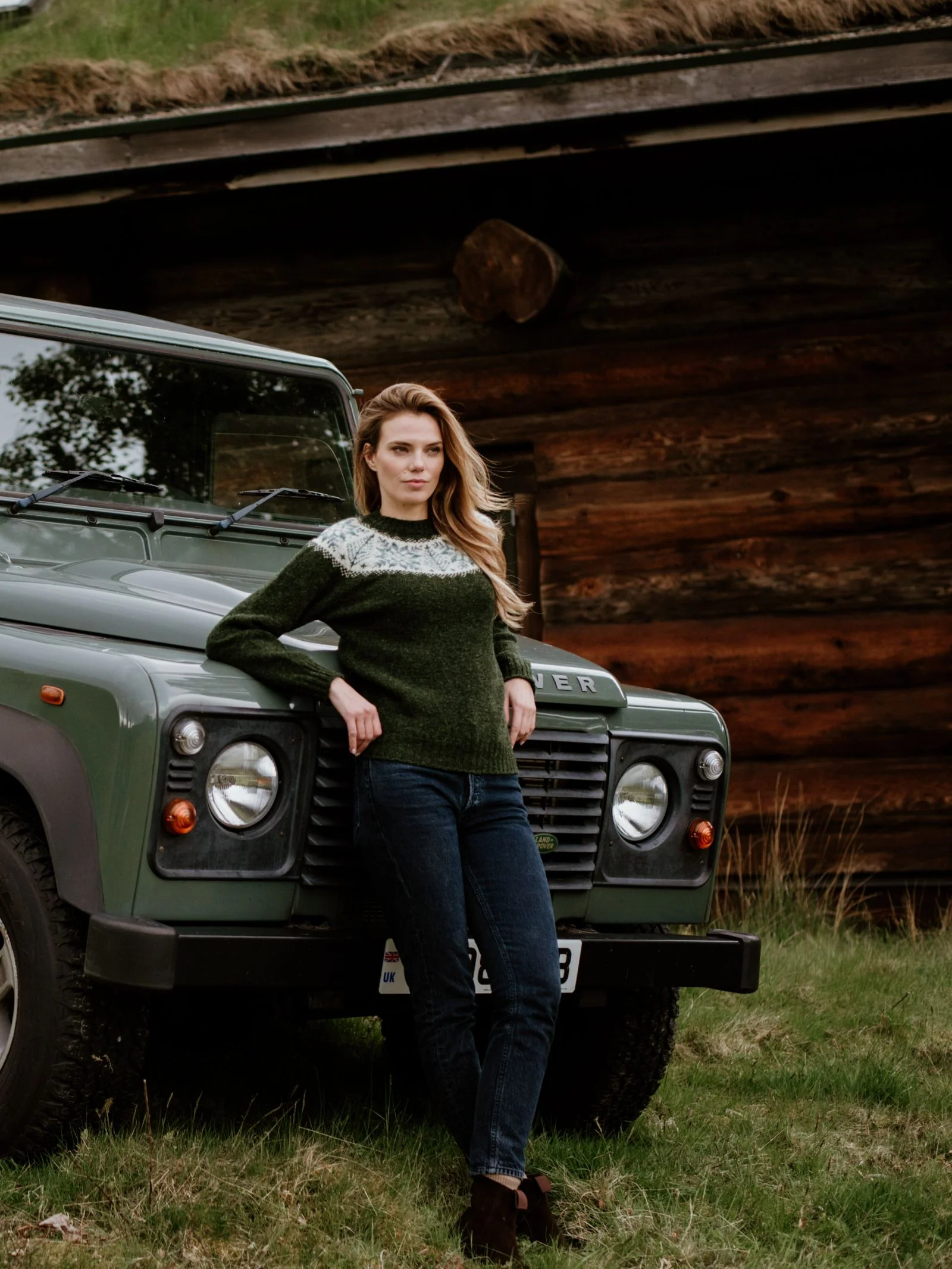 Auld Stock Shetland Wool Snowflake Crew Jumper - Image 6