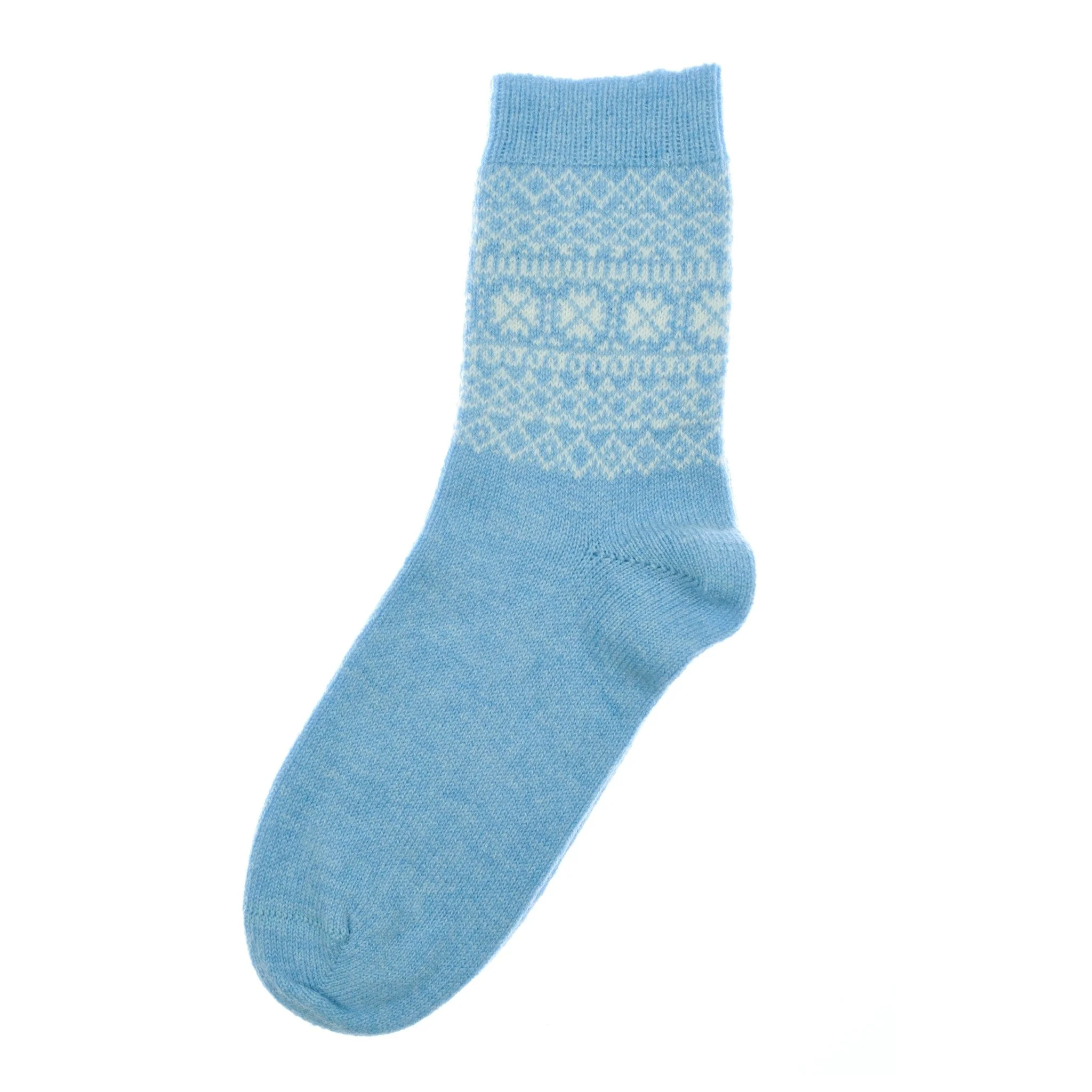 Two-Colour Fairisle Cashmere Socks - Image 7