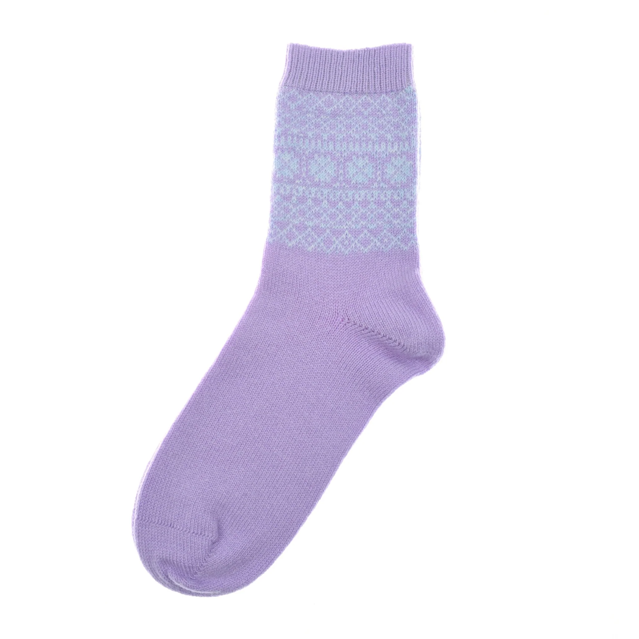 Two-Colour Fairisle Cashmere Socks - Image 8
