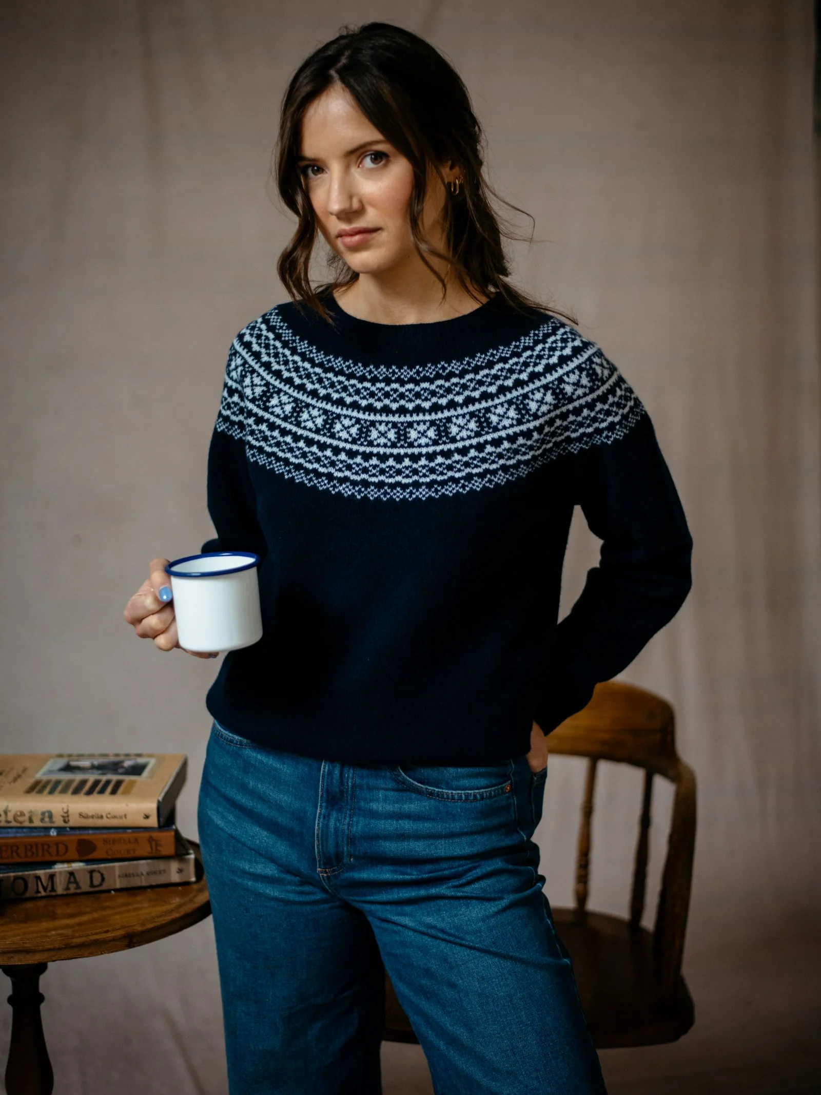Two-Colour Fairisle Yoke Jumper - Image 10