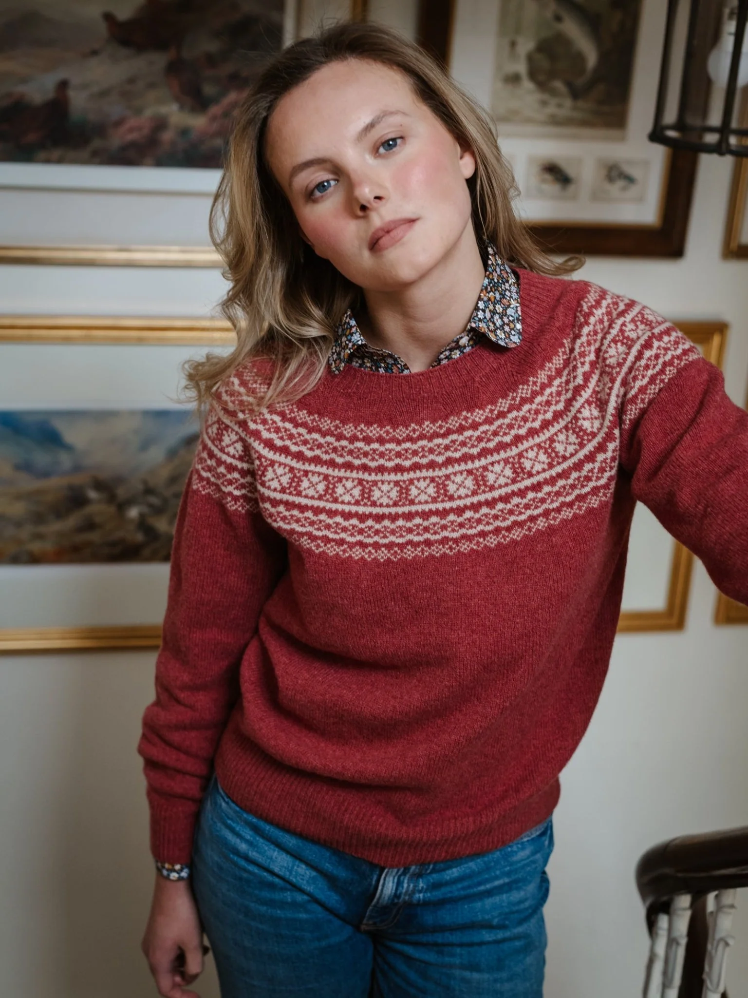 Two-Colour Fairisle Yoke Jumper - Image 3